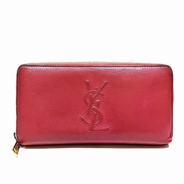 イヴ・サンローラン ロゴ ラウンドファスナー 177555 長財布 レディース【中古】 イヴ・サンローラン ロゴ ラウンドファスナー 177555 長財布