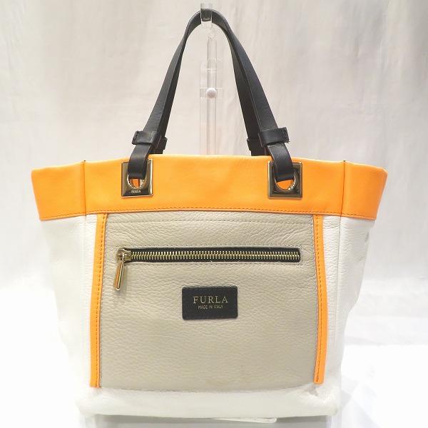 フルラ FURLA レザー バイカラー バッグ ハンドバッグ レディース 中古