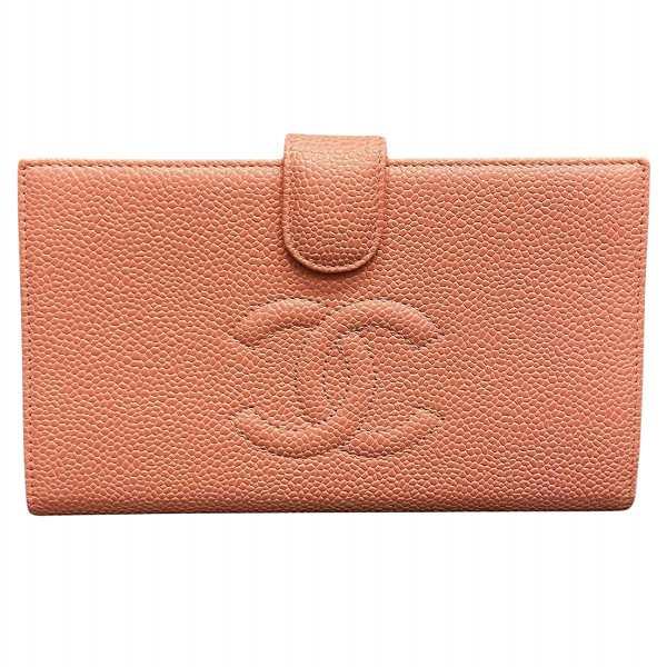 シャネル CHANEL A13498 ココマーク キャビアスキン がま口 長財布 2 