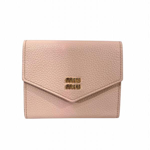 ミュウミュウ ヴィッテロダイノ 5MH040 3つ折り財布 レディース 中古