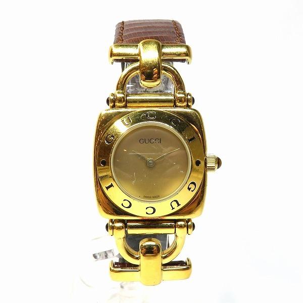 グッチ Gucci ホースビット ロゴベゼル 6300l ゴールド文字盤 革ベルト クォーツ 時計 腕時計 レディース 中古 ワンダープライス Yahoo 店 通販 Yahoo ショッピング