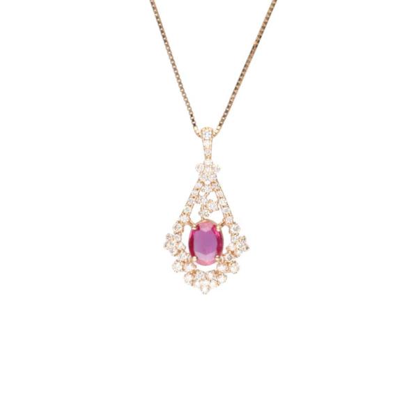 K18ルビーダイヤネックレス1.01/D0.61ct/ネックレス/Aランク/89【中古】 K18ルビーダイヤネックレス1.01/D0.61ct/ネックレス/Aランク/89【中古】