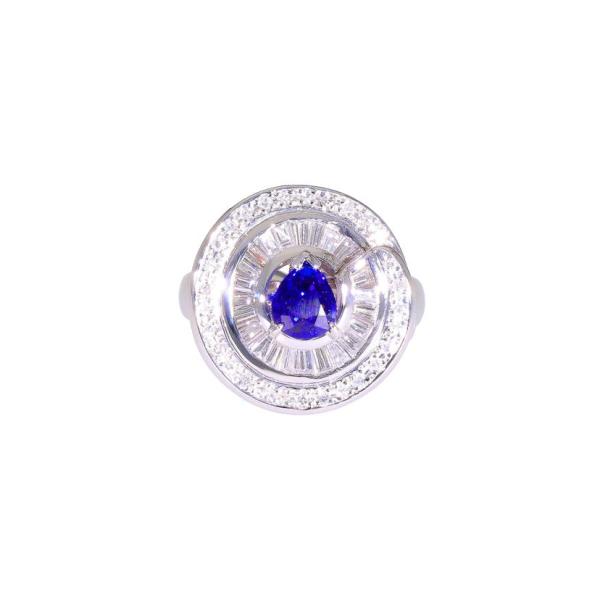 PT900サファイア ダイヤリング1.04/D0.88ct/ABランク/59【中古