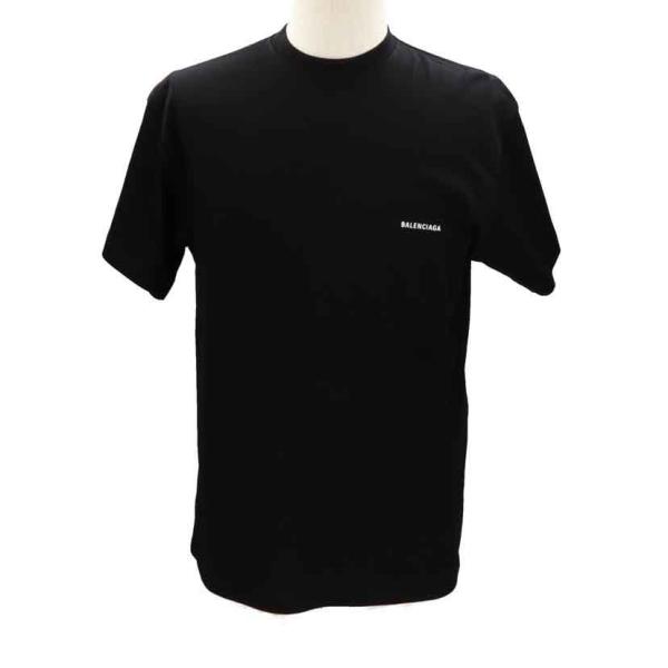 BALENCIAGA ブラック Tシャツ超美品 BALENCIAGA バレンシアガ 22AW 612965 TMVB4 1070 シグネチャー