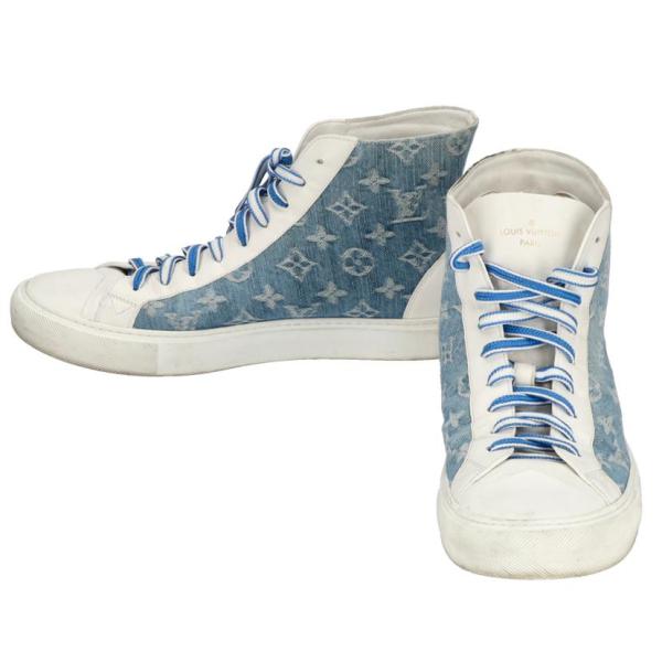 LV ルイヴィトン/ハイカットスニーカー 青/白 /ルイ・ヴィトン/Bランク