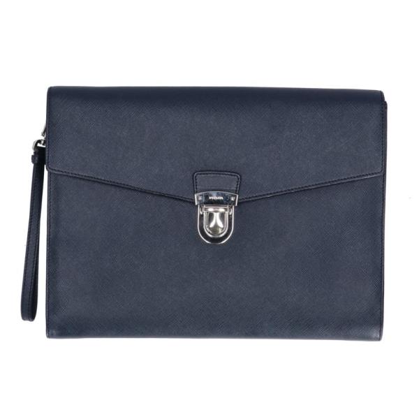 【専用】PRADA 正規品 サフィアーノ ダークネイビー ラウンド プラダ PRADA プラダ/プラダサフィアーノレザーセカンドバッグ/ネイビー
