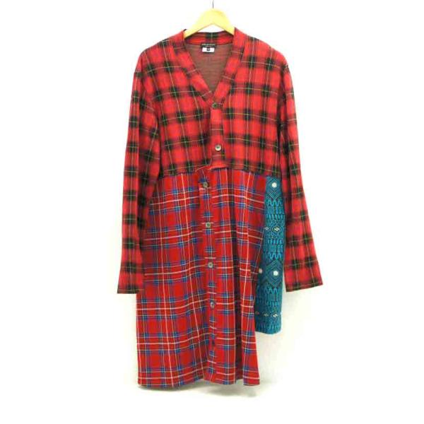 希少 04年製 コムデギャルソン レーヨン 総柄 ベルテッド シャツワンピース 希少 04年製 コムデギャルソン レーヨン 総柄 ベルテッド シャツ