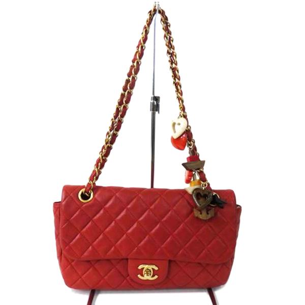 CHANEL シャネル/ココマーク/マトラッセショルダーバッグ/バレンタイン限定/アイコンチャーム/赤/ゴールド金具/142****/Bランク/84【中古】 CHANEL（シャネル） シャネル/ココマーク/マトラッセショルダーバッグ