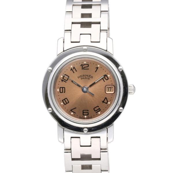 HERMES エルメス/クリッパー・ピンク/レディース/クォーツ/CL4.210 /109****/Aランク/19【中古】 HERMES（エルメス） エルメス/クリッパー・ピンク/レディース/クォーツ