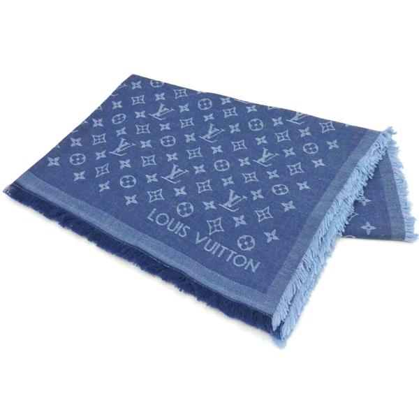 LOUIS VUITTON ルイ・ヴィトン/ストール・モノグラム エッセンシャル/ブルー/M71618/IL1***/Bランク/77【中古】 LOUIS VUITTON（ルイ・ヴィトン） ルイ・ヴィトン/ストール