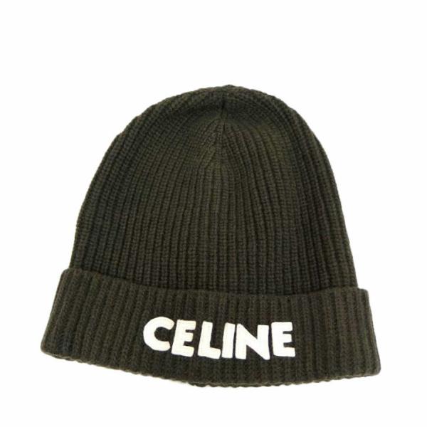 [らて出品]セリーヌニット帽　正規品 CELINE（セリーヌ） セリーヌ/ロゴニット帽/グリーン/423P 2A25R 15KH
