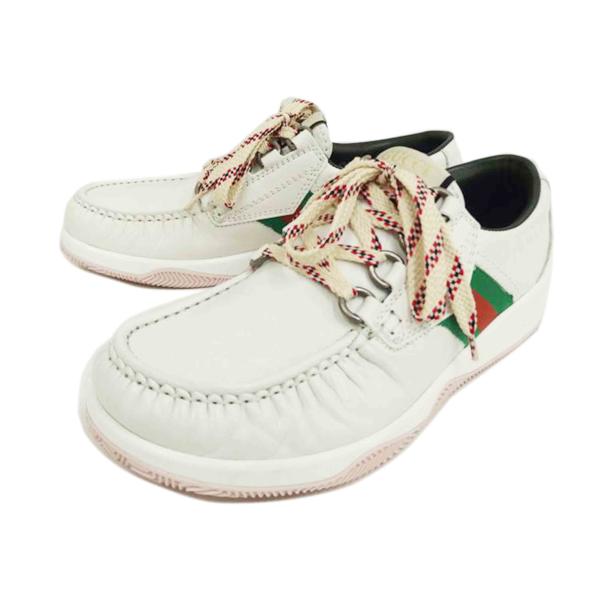 GUCCI グッチ/ローカットレザースニーカー/ホワイト/575399/ABランク/82【中古】 GUCCI（グッチ） グッチ/ローカットレザースニーカー/ホワイト/575399