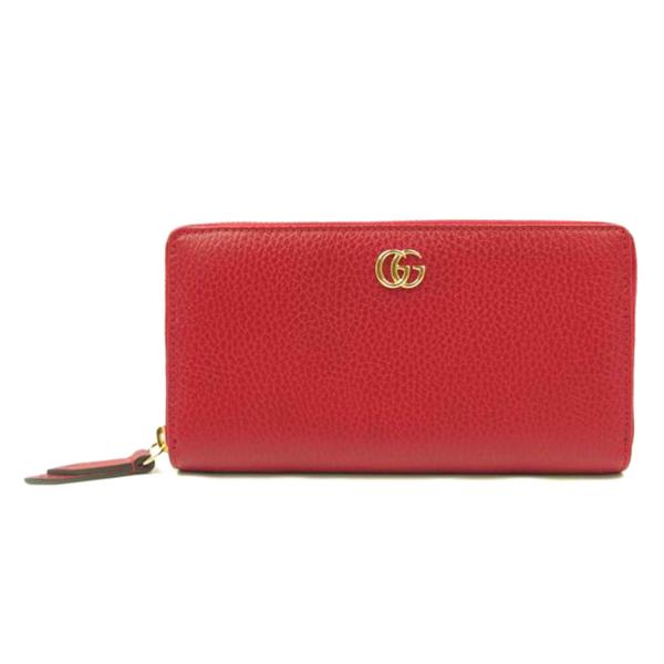 GUCCI グッチ/GGマンモートラウンドファスナー長財布/レッド