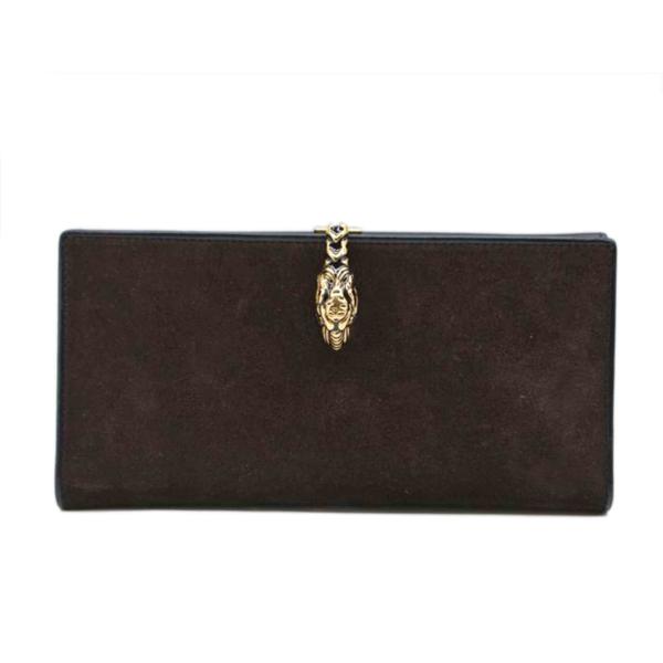 GUCCI グッチ/タイガーヘッドクリップスェードレザー長財布/035・2149・2190/横19cm縦9.5cm幅2/グッチ/Aランク/89【中古】 GUCCI（グッチ） グッチ/タイガーヘッドクリップスェードレザー長財布