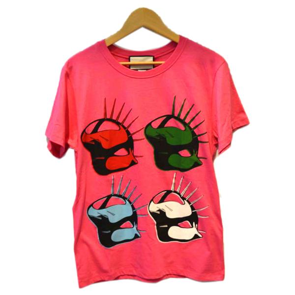 GUCCI - GUCCI グッチ/マニフェストロゴTシャツ/XSサイズ/ピンク/492347/Sランク/89【中古】 GUCCI グッチ/マニフェストロゴTシャツ/XSサイズ/ピンク/492347
