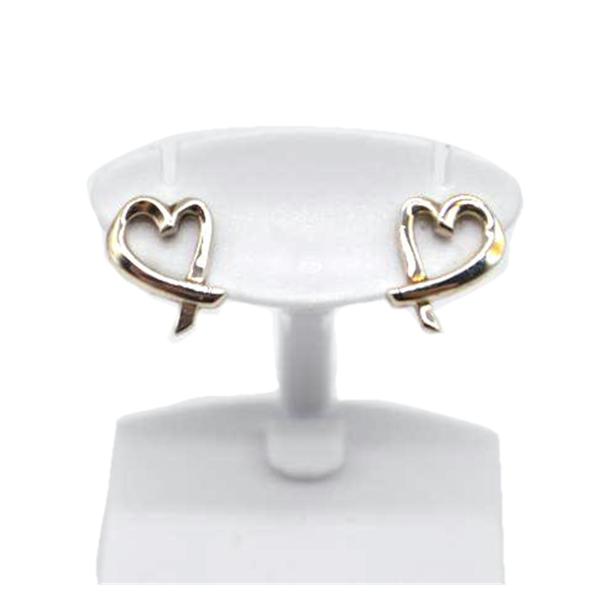 美品 TIFFANY ティファニー カットアウトハート シルバーピアス TIFFANY & Co. ティファニー/ラビングハートピアス/ABランク/89【中古