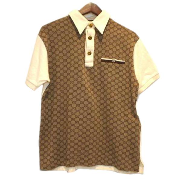 ☆美品☆ GUCCI メンズ　シルクポロシャツ　L GUCCI グッチ/GG柄コットンシルクポロシャツ/M/メンズインナー/Aランク