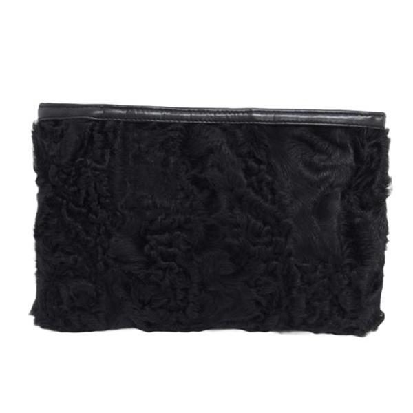 LOEWE レザー×ファー ポーチ Loewe - Medium Flamenco Vetiver Leather Clutch | Mitchell Stores