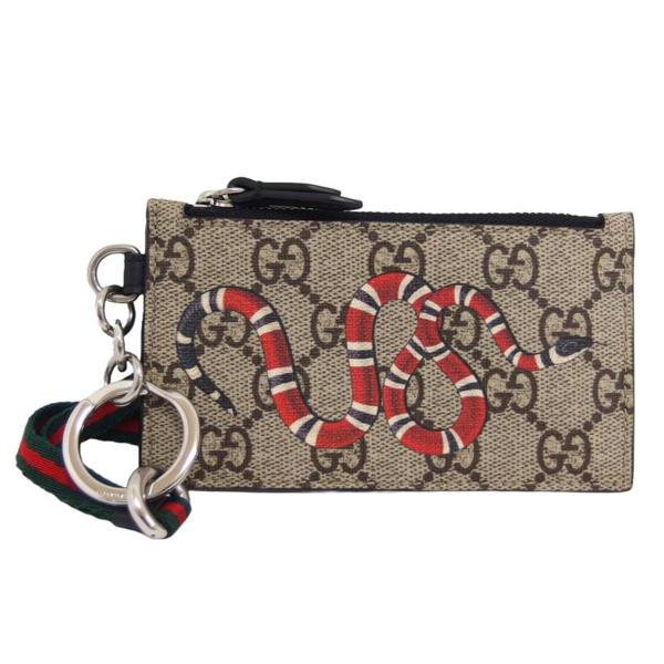 GUCCI グッチ/キングスネーク/カードホルダー/523903/534***/Aランク/05【中古】 GUCCI（グッチ） グッチ/キングスネーク/GGスプリームIDカードホルダー