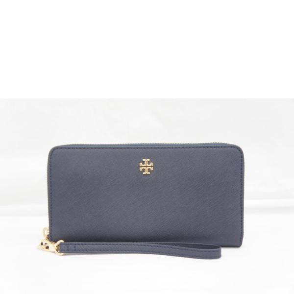 Tory Burch アマンダ 長財布 ラウンドファスナー ブルー レザー TORY BURCH（トリーバーチ） トリーバーチ/ラウンドファスナー財布