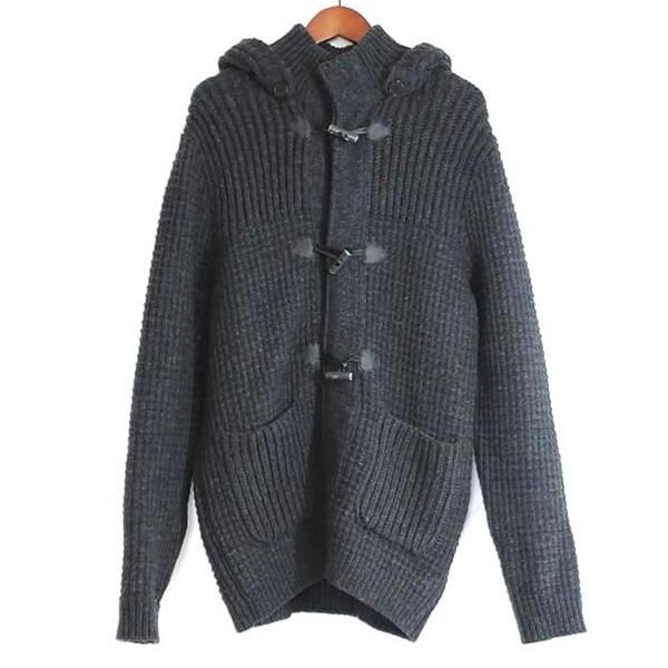 美品✨エンポリオアルマーニ ニット ダッフルコート XL相当 厚手 ネイビー wonderrex-ec_9268920279994