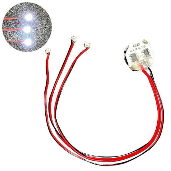 W-PARTS 　LEDモジュール（磁気スイッチ付） リードタイプ　白　電飾　ライト　簡単　フィギュア　プラモデル　改造　模型　ミニチュア