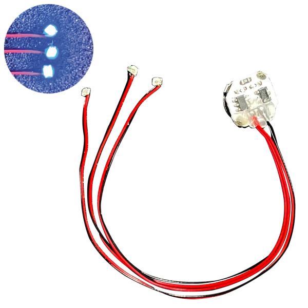 W-PARTS 　LEDモジュール（磁気スイッチ付） リードタイプ　青　電飾　ライト　簡単　プラモデル　模型　フィギュア　改造　ミニチュア