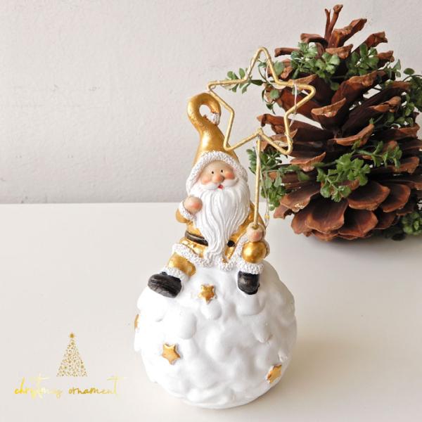 Gold Santa LED star クリスマス 雑貨 飾り サンタさん 置物 光る 