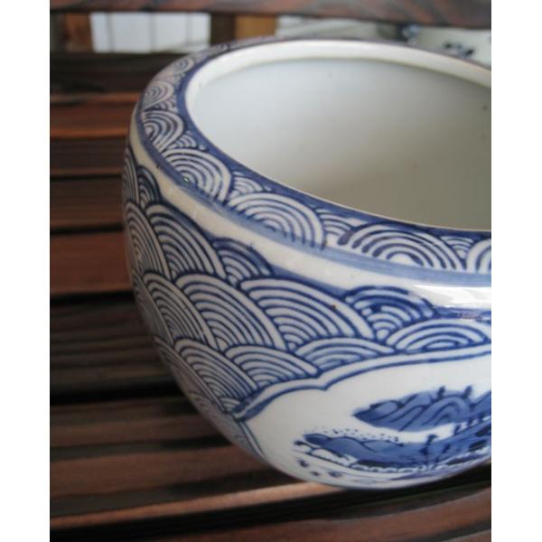 ミニミニ火鉢 火鉢 山水 小 陶器 水鉢 3号 シノワズリ オリエンタル