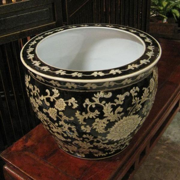 丸大魚洋蓮鉢 黒(大)14号鉢 水鉢 火鉢 睡蓮鉢 メダカ鉢 丸大魚洋蓮鉢 黒(大)14号鉢 水鉢 火鉢 睡蓮鉢 メダカ鉢