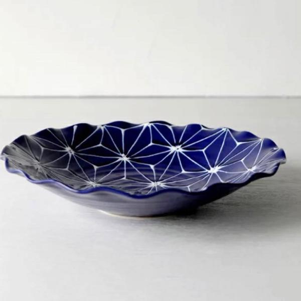 大皿 波佐見焼 皿 プレート 多用皿 約26cm 麻の葉 日本製 おしゃれ