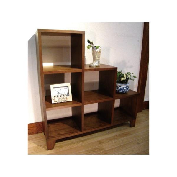 オープンシェルフL型 オープンラック 木製ラック 飾り棚 ナラ材 幅103