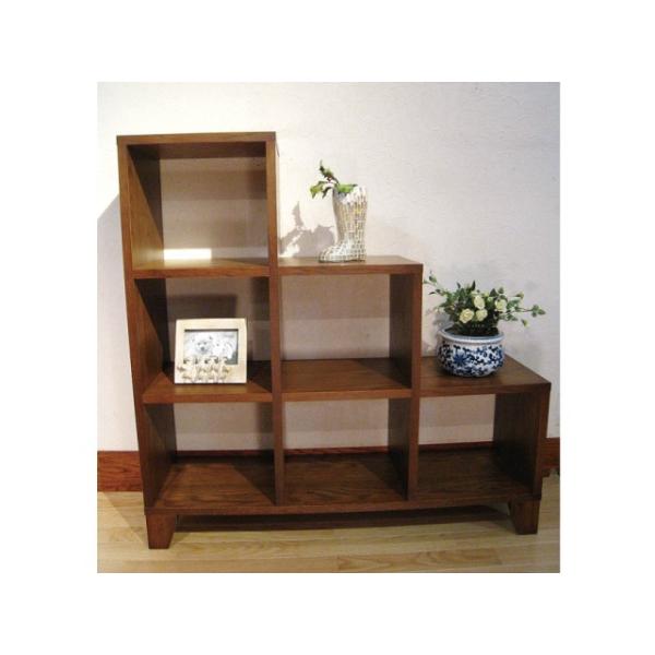 オープンシェルフL型 オープンラック 木製ラック 飾り棚 ナラ材 幅103