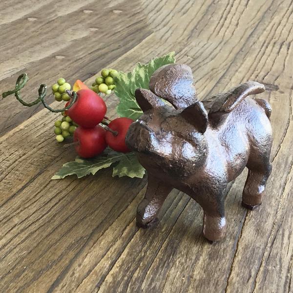 ブタ 天使 置物 ウィングピッグ 豚 天使の羽 アンティーク スモール