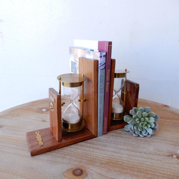 ブックエンド・砂時計 本立て 砂時計 hourglass アワーグラス