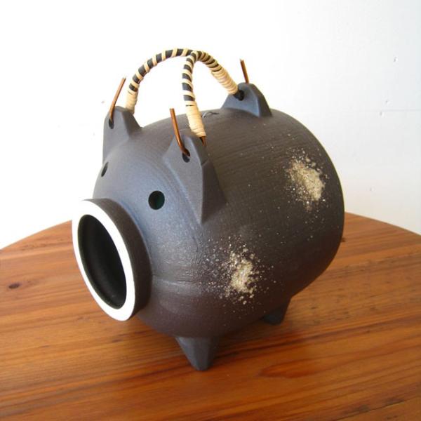 蚊遣り器 蚊やり 蚊取り線香ホルダー おしゃれ 信楽焼 ブタ 豚