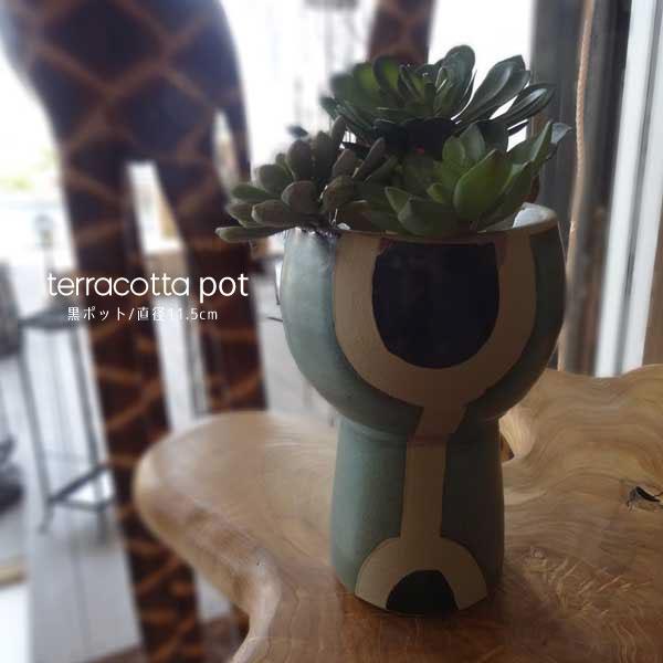 terracotta Pot african 黒ポット用 11.5cm 植木鉢 プランター 黒