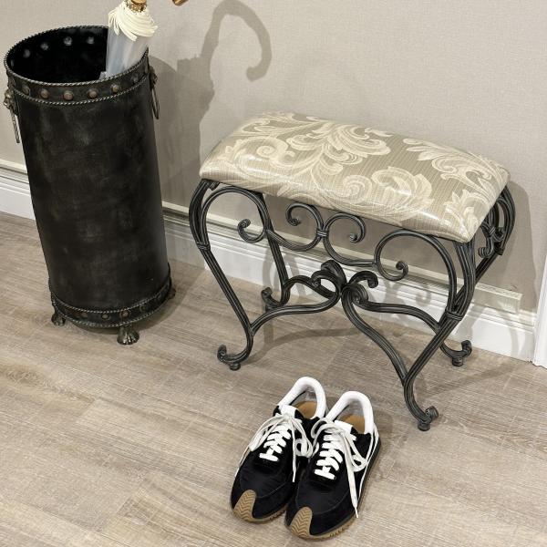 スツール 猫脚 L 幅86cm 奥行24cm アイアン アンティーク風