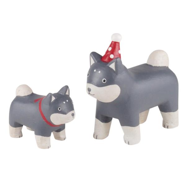 クリスマス 雑貨 X'mas 小物 置物 木彫り 柴犬 犬 しばけん おしゃれ