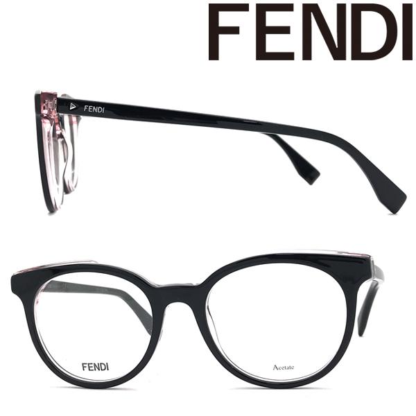 FENDI メガネフレーム フェンディ ブランド ブラック×クリアー