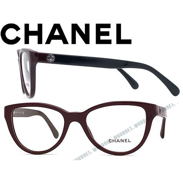 CHANEL（シャネル） メガネフレーム ブランド ワインレッド×ブラック