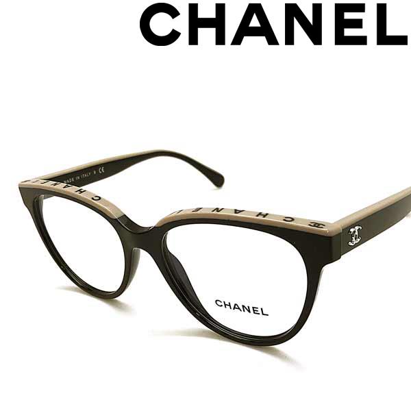 CHANEL シャネル ブラック×ベージュメガネフレーム 眼鏡 0CH CHANEL シャネル ブラック×ベージュメガネフレーム 眼鏡 0CH