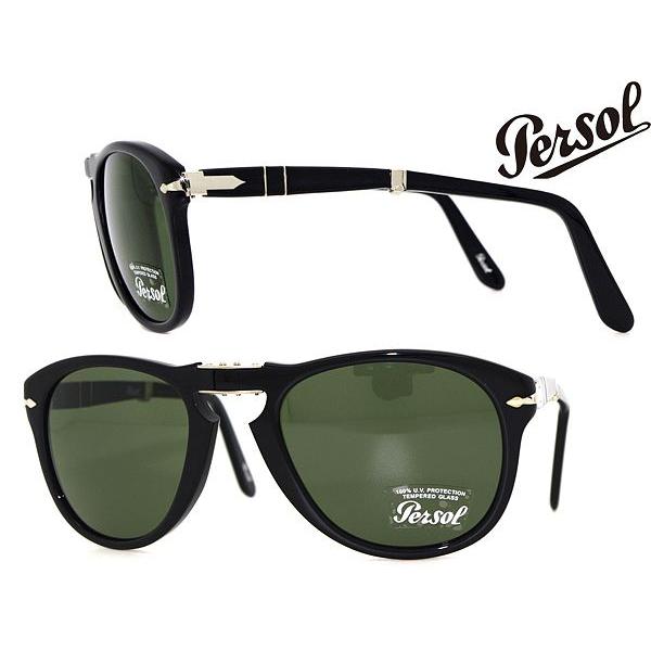 Persol ペルソール サングラス 0PO-0714-9531 ブラック 折りたたみ式
