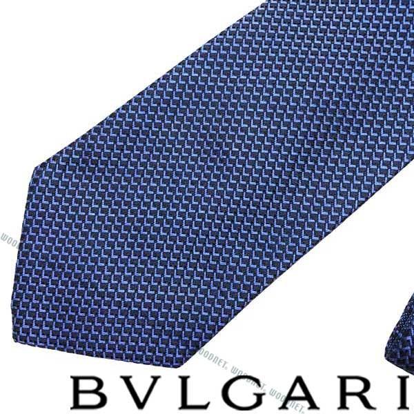 BVLGARI ブルガリ ネイビー 「Double Peak」 シルクネクタイ BVLGARI ブルガリ ネイビー 「Double Peak」 シルクネクタイ