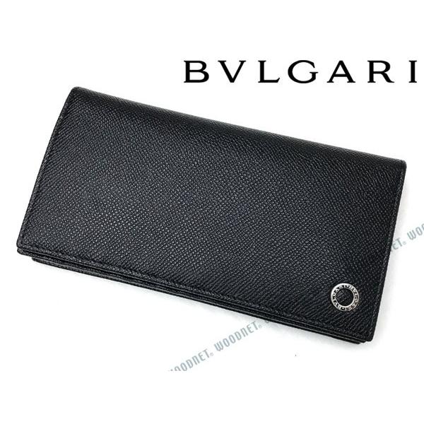 BVLGARI ブルガリ 2つ折り長財布 型押しレザー ブラック 283810