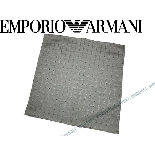 EMPORIO ARMANI ポケットチーフ エンポリオアルマーニ ロゴ柄 シルク