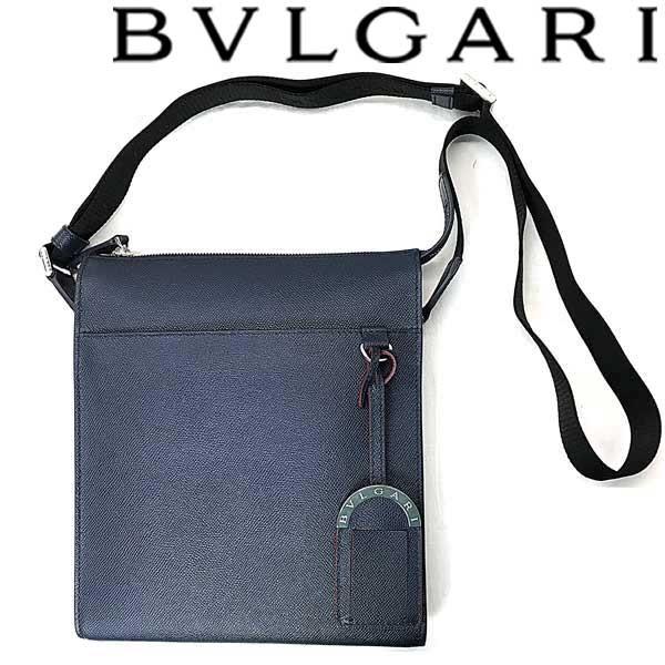 BVLGARI ブルガリ バッグ 型押しレザー メッセンジャー デニム BVLGARI ブルガリ バッグ 型押しレザー メッセンジャー デニム