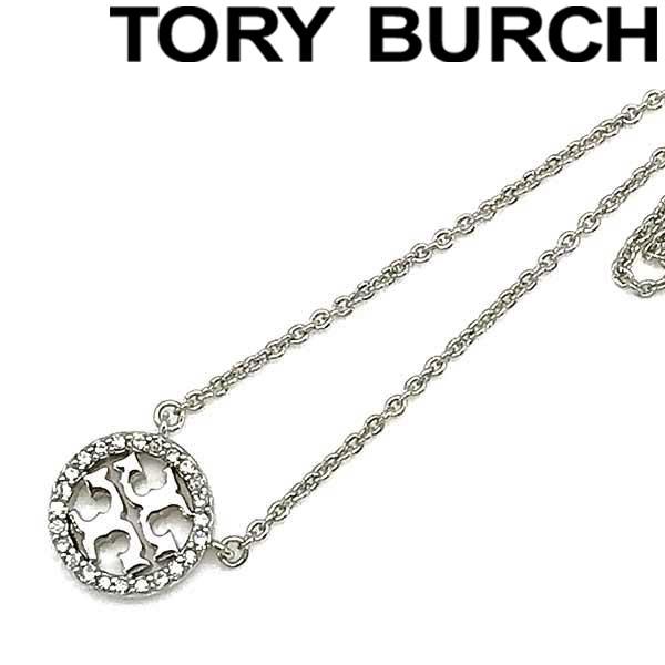 TORY BURCH（トリーバーチ） クリスタルロゴ ネックレスシルバー 53420 