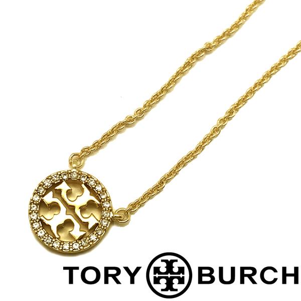 TORY BURCH（トリーバーチ） クリスタルロゴ ネックレス ゴールド