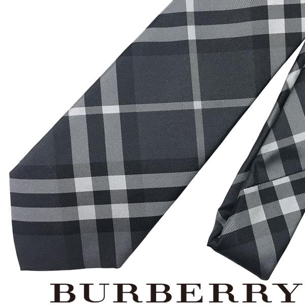 BURBERRY（バーバリー） ネクタイ チャコールグレーチェック柄【剣先幅